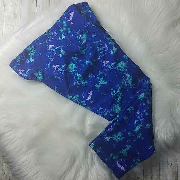 Old Navy Active, 0048 blu /teal spandex yoga psnts, sz L/G - Picture 2 of 3